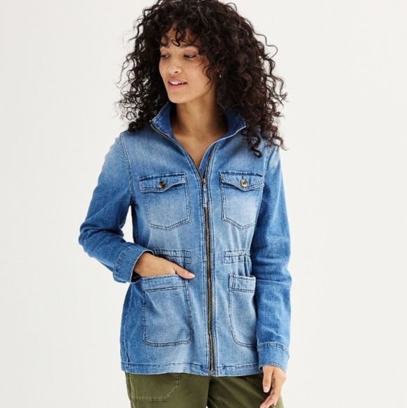 Sonoma Goods For Life Utility Denim Women's Jacket (EUC) - Picture 1 of 15